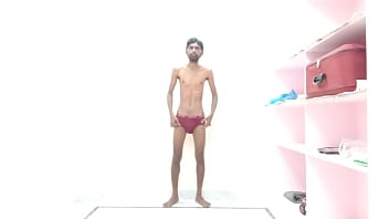 Rajesh masturbating cock, showing ass, butt, spanking, slapping, moaning sounds and cumming in the glass