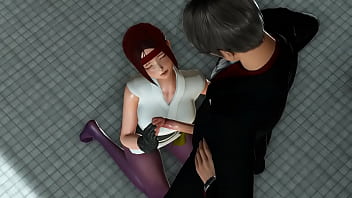 戦闘機の王ユリkofコスプレゲームの女の子がエロティックな3D変態ビデオで男とセックスする