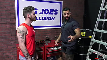 Nick Milani rides his mechanic Teddy Torres cock