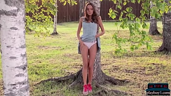 Russian MILF Katya Clover is an all natural beauty getting naked outdoor