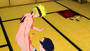 Naruto Yaoi - Naruto x Sasuke Blowjob und Footjob - Sissy Crossdress Japanisch Asiatisch Manga Anime Spiel Porno Schwul