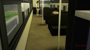 Sims 4, japanisches College-Mädchen befummelt und gefickt ohne Gnade im Bus