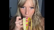 Sexy Latina Eats Banana - TikTok Challenge