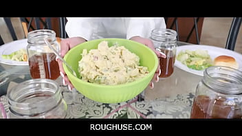 Roughuse - Freeuse Family Dinner Time Group Sex step Dad And step Daughter step Mom And step Son - Kylie Kingston, Kenna James, Rion King