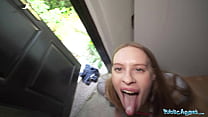 Public Agent Nikki Riddle taken to a garden shed and has her wet pussy pounded by a huge cock