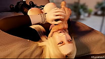 GIANTESS VORE フェラチオ - GIANT FEMDOM - 男のチンポをしゃぶるホットなブロンド美女 - 3D Hentai - Full HD MP4 1080p