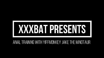 Anal training with the huge Yiffmonkey Jake the Minotaur