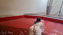 POV - Huge Ass Amateur Girlfriend Wearing A Tiny Bikini Perfect Natural Boobs Bounce During Some Poolside Missionary After A Footjob - FULL VIDEO ON RED -