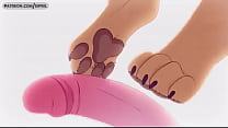 furry footjob by Eipril