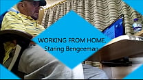 WORKING FROM HOME. Staring Bengeeman.