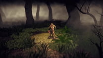 Elfo sendo fodido por dois duendes em um trio na floresta | Pornografia 3D