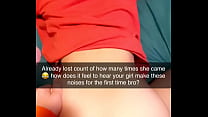 Rough Cuckhold Snapchat envoyé à cocu pendant que sa copine jouit sur la bite plusieurs fois
