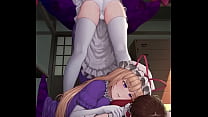 Reimu has intense sex with purple