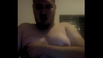 Chubby fat showing off and cumming on cam